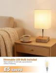 Touch Control Bedside Lamp with Wooden Base 15