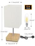 Touch Control Bedside Lamp with Wooden Base 15