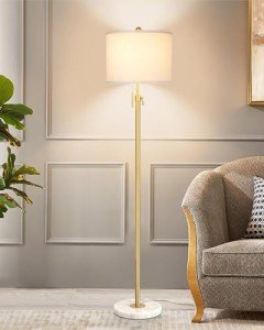 Modern Gold Floor Lamp with Adjustable Height