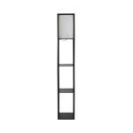 MiniSun Black Wooden Floor Lamp with Shelves