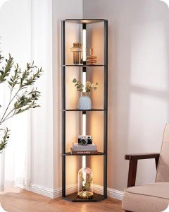 Dimmable 4-Tier LED Floor Lamp with Shelves