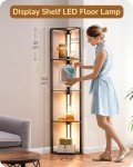 Dimmable 4-Tier LED Floor Lamp with Shelves