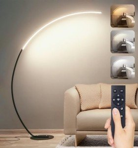Remote Control Arc Floor Lamp - Dimmable LED Light