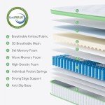 NIXNAP King Size 10" Hybrid Gel Mattress