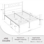 Yaheetech 4ft6 Double Metal Bed Frame with Storage