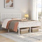 Yaheetech 4ft6 Double Metal Bed Frame with Storage