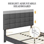 Yaheetech 4ft6 Upholstered Double Bed Frame - Dark Grey