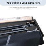 Yocreat Dark Grey Double Bed Frame with Storage