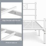 Yaheetech 4ft6 Double Metal Bed Frame with Storage