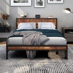 DUMEE King Bed Frame with Storage & Headboard