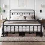 Yaheetech 5ft King Vintage Iron Bed Frame