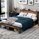 DUMEE King Bed Frame with Storage & Headboard