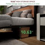 DUMEE King Bed Frame with Storage & Headboard