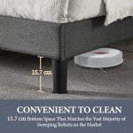 Dark Grey King Upholstered Bed Frame with Tufted Headboard