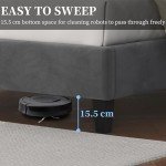 Dark Grey King Upholstered Bed Frame with Headboard