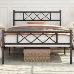 Yaheetech 3ft Metal Bed Frame with Headboard