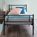 Black Metal Single Bed Frame with Storage Space