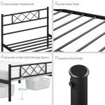 Yaheetech 3ft Metal Bed Frame with Headboard