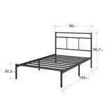 Zinus Elias Black Single Bed Frame 90x190 cm