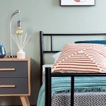 Black Metal Single Bed Frame with Storage Space