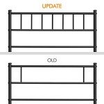 Yaheetech Black Metal Single Bed Frame with Storage