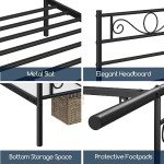 Yaheetech 3ft Single Metal Bed Frame with Storage