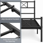 Yaheetech 3ft Metal Bed Frame with Headboard