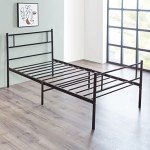 Black Metal Single Bed Frame with Storage Space