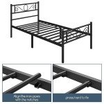 Yaheetech 3ft Single Metal Bed Frame with Storage