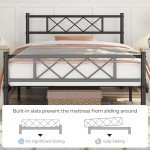Yaheetech 3ft Metal Bed Frame with Headboard