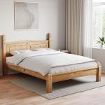 Corona Double Bed Frame in Beige, Solid Pine