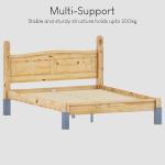 Corona Double Bed Frame in Beige, Solid Pine