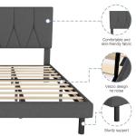 Yocreat Dark Grey Double Bed Frame with Storage