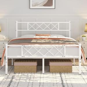 Yaheetech 4ft6 Double Metal Bed Frame with Storage