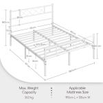 Yaheetech 4ft6 Double Metal Bed Frame with Storage