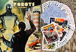 FLONZGIFT SCI FI Playing Cards (Poker Deck 54 Cards All Different) Vintage Sci Fi Trash Movie Poster Aliens Robots Space