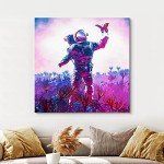 wall26 Canvas Print Wall Art Astronaut in Cosmic Nebula Butterfly Garden Astronomy & Space Fantasy & Sci-Fi Digital Art Pop Art Decorative Futuristic Cool for Living Room, Bedroom, Office - 12"x12"