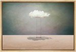 SIGNWIN Framed Canvas Print Wall Art Surreal Cloud Swing Desert Landscape Fantasy & Sci-Fi Abstract Digital Art Modern Art Boho Decorative Whimsical for Living Room, Bedroom, Office - 24"x36" Natural
