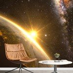 wall26 Removable Wall Sticker/Wall Mural Solar Flare Milky Way Stars Space & Astronomy Fantasy & Sci-Fi Digital Art Modern Art Global Landscape Decorative for Living Room, Bedroom, Office - 100"x144"