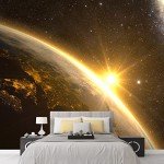 wall26 Removable Wall Sticker/Wall Mural Solar Flare Milky Way Stars Space & Astronomy Fantasy & Sci-Fi Digital Art Modern Art Global Landscape Decorative for Living Room, Bedroom, Office - 100"x144"