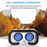 VR Headset,3D VR Glasses Virtual Reality Headset for iPhone & Android with Controller, Compatible 4.7-6.5 inch, Adjustable Universal Virtual Reality Goggles for Kids & Adults