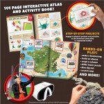 Professor Maxwell's VR Atlas - Virtual Reality Kids Science Kit, Book and Interactive Geography STEM Learning World Travel Activity Set (New Edition)