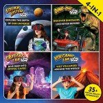 Abacus Brands Virtual Reality 4 in 1 Deluxe VR Lab - Illustrated Interactive VR Book and STEM Learning Activity Set (Solar System, Dino-Dig, Crystal and Volcano) - for Ages 8 and Up