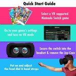 Orzly VR Headset Designed for Nintendo Switch & Switch OLED Console with Adjustable Lens for a Virtual Reality Gaming Experience and for Labo VR - Black - Gift Boxed Edition
