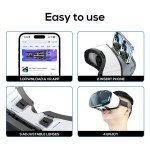 VR Headset for Phone, Compatible with iPhone Samsung and Android 3D Virtual Reality for Kids and Adults VR Goggles for Smartphone /4.5-6.3in Eyes Protected Anti-Blue HD Lenses