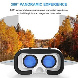VR Headset,3D VR Glasses Virtual Reality Goggles for iPhone & Android Compatible 4.7-6.5 inch, Adjustable 3D Glasses Headset Helmets with Controller, for Movies,TV & Video Games