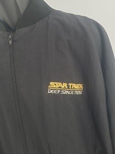 Star Trek Deep Space Nine Black  Nylon Stitched Logo Jacket ( Cast & Crew Only)