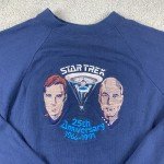 Vintage Star Trek Sweatshirt Adult XL Blue 25th Anniversary 1991 Kirk Picard