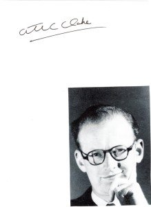 Arthur C. Clark signed card!  Sci-Fi author!