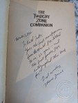 VERY FIRST AUTOGRAPHED COPY! The Twilight Zone Companion-Marc Zicree-1st Edition